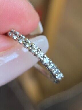 10k Diamond Eternity Band In White Gold  Size 8 VGUC